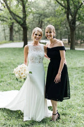 Gorgeous Round Neck Sleeveless Sweep Train Mermaid Lace Wedding Dress
